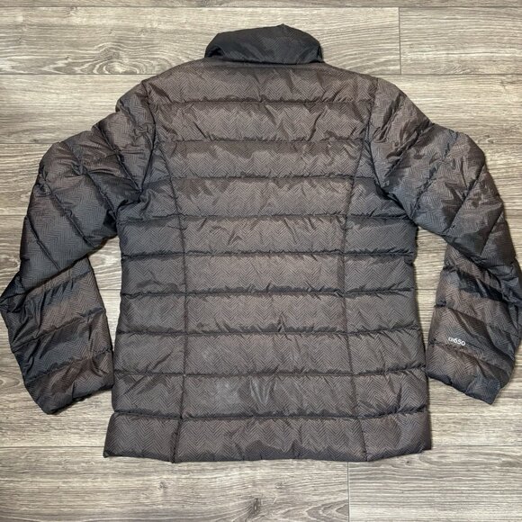 Eddie Bauer EB650 Down Jacket Womens M Brown Lightweight Puffer Hiking Travel - Picture 15 of 16